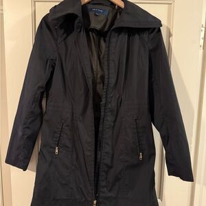 Black Cole Haan Hooded Rain Jacket